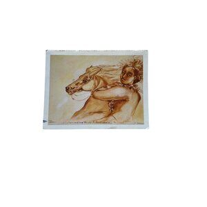 Vintage Postcard Hawaiian Airlines Paradise Postcard Woman On Horse u